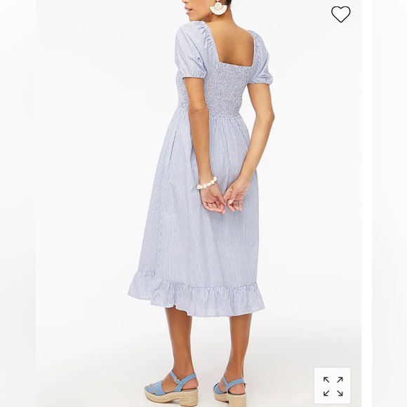 Striped Puff-Sleeve Midi Dress - Picture 3 of 6